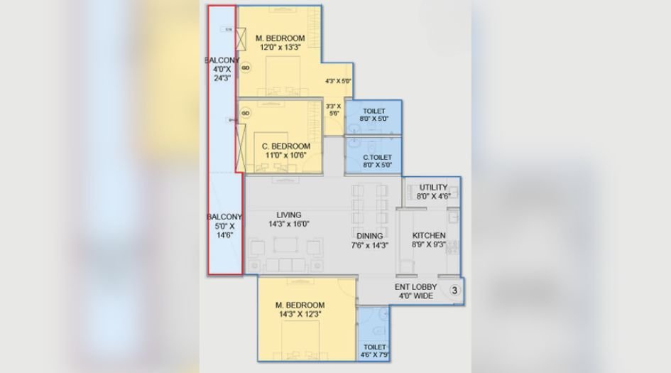 Garve-The-Cullinan-3BHK-1370sqft-unit-plan