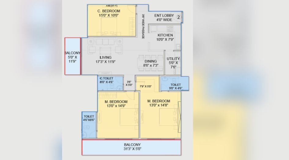 Garve-The-Cullinan-3BHK-1470sqft-unit-plan