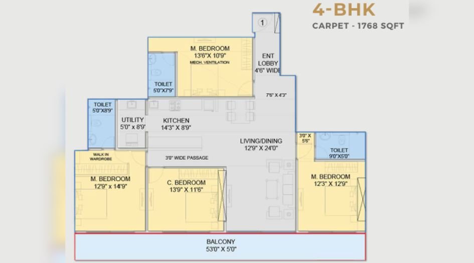 Garve-The-Cullinan-4BHK-1768sqft-unit-plan